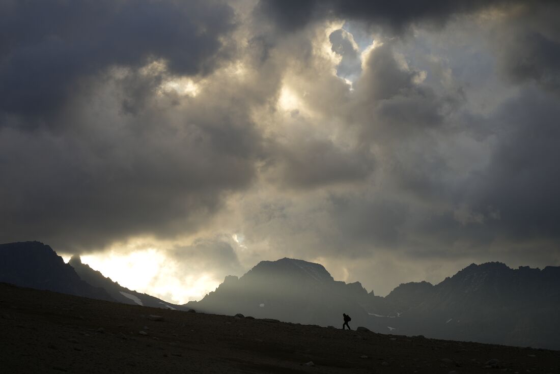 Walking an incredible ridgeline in the early morning light