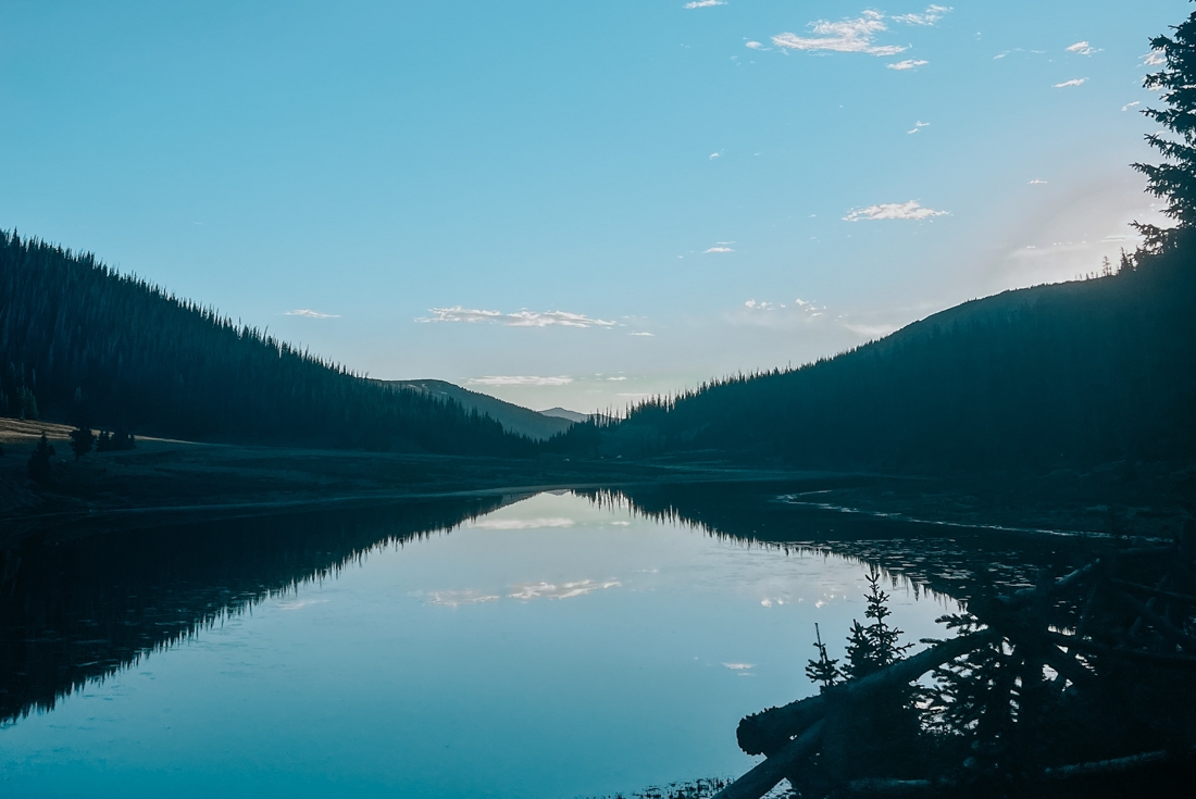 Eevening over the lake at Basecamp in Rocky Mountain National Park