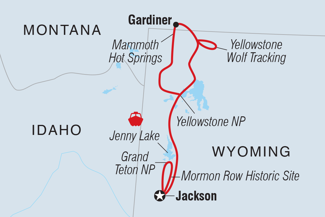 Map of Explore Yellowstone And Grand Tetons including United States Of America