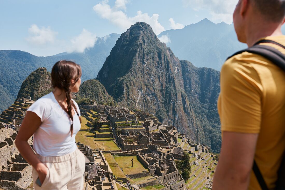 Travelers in Machu Picchu