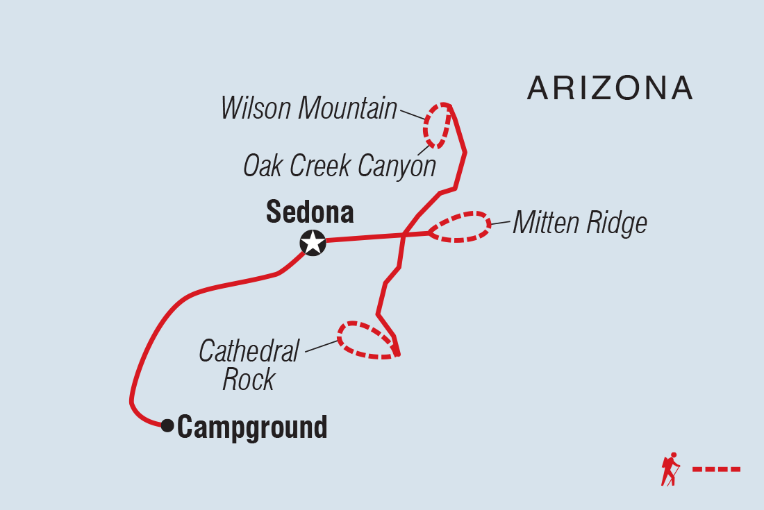 Map of Sedona Red Rock Hiking including United States Of America