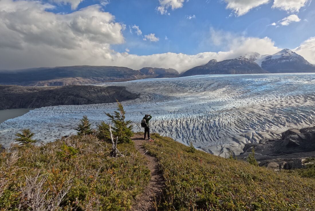 Looking out over Grey Glacier